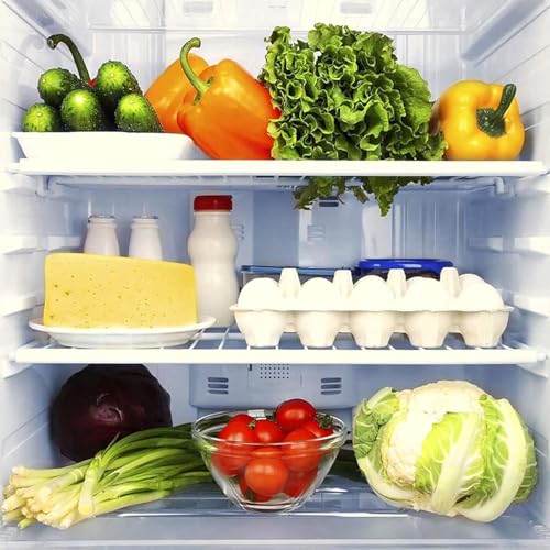 SPARES2GO Universelles Regal für Kühlschrank und Gefrierschrank, verstellbar, weiß, kunststoffbeschichtet, ausziehbare Arme (groß, 425 mm – 670 mm x 320 mm)