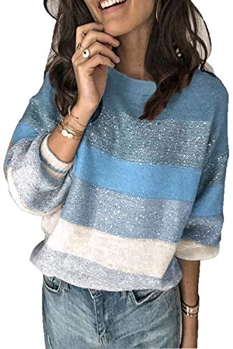 Image of ANCAPELION Women's Casual Sweater Pullover Winter Basic Sweatshirt Long Sleeve Cozy Knitted Jumper Tops Loose Fit