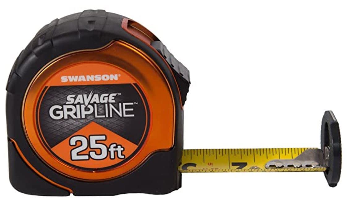 Swanson Tool SVGL25M1 25-Feet Magnetic Savage Grip Line Tape Measure