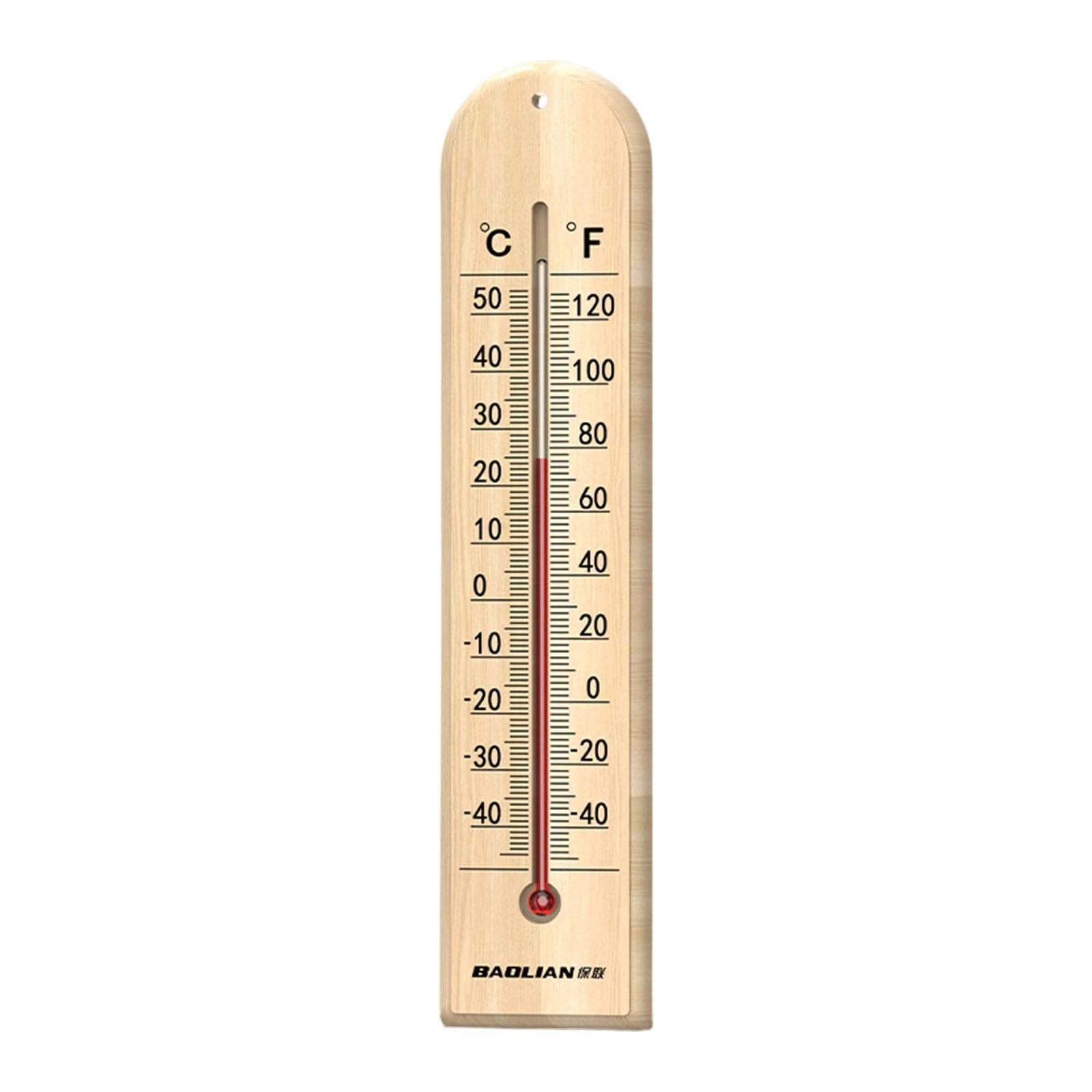 Wooden Wall Thermometer Home Easy Reads Entryway Patio Temperature Gauge 27cmx5.9cmx0.8cm-picture-34