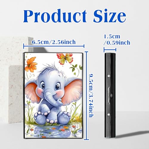 Credit Card Holder for Women Men,Elephant Butterfly Mini RFID Blocking Aluminum Slim Metal Wallet Business Card Organizer ID Card Case Professional Stainless Steel Pocket Wallet2