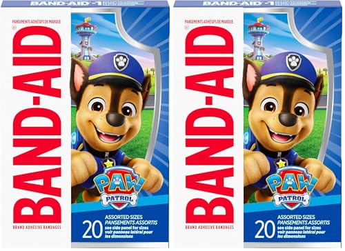 Image of Band-Aid Adhesive Bandages, 20 ct (Pack of 2) | Nickelodeon PAW Patrol | First Aid | Assorted
