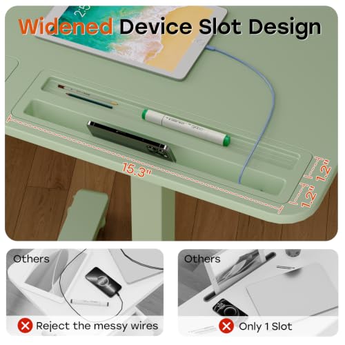 Image of Small Mobile Standing Desk with Drawer, 23.6 inchx19.7 inch Rolling Laptop Cart on Wheels, Height Adjustable Sit Stand Computer Workstation with Storage for Compact Space, Sage Green
