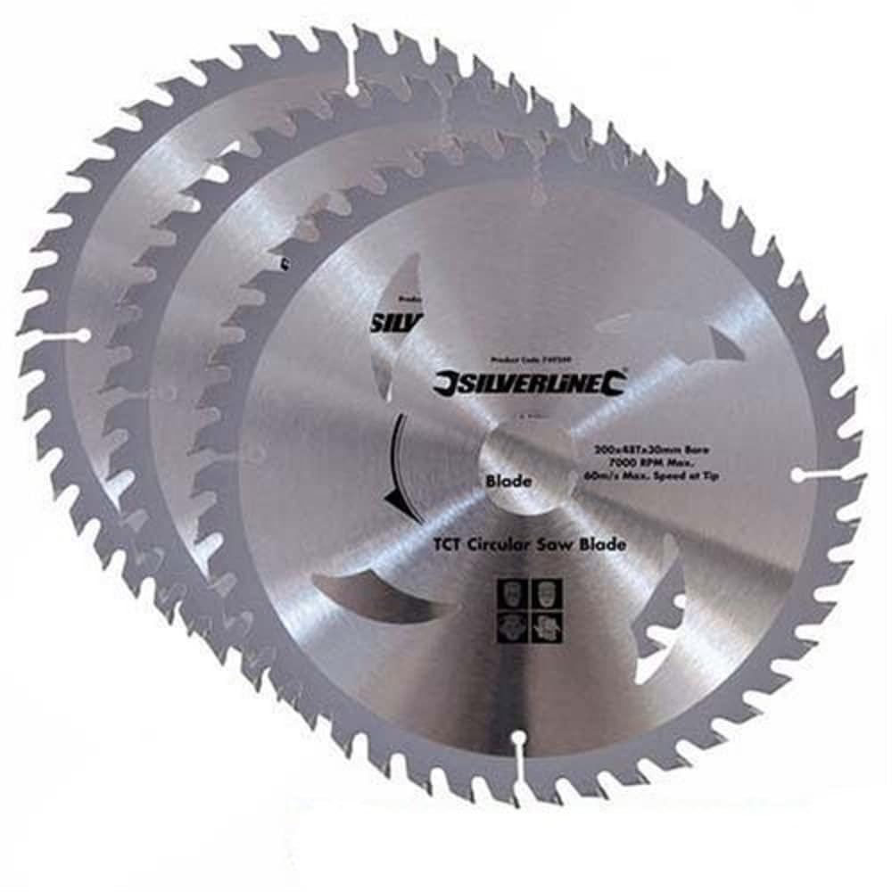 Silverline 973912 TCT Circular Saw Blades 24, 40, 48T 3pk 235 x 30-25, 16 mm Rings