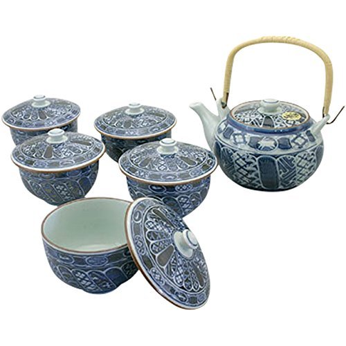 Amazon.co.jp: 茶器 おしゃれ : 染付祥瑞 番茶器 セット