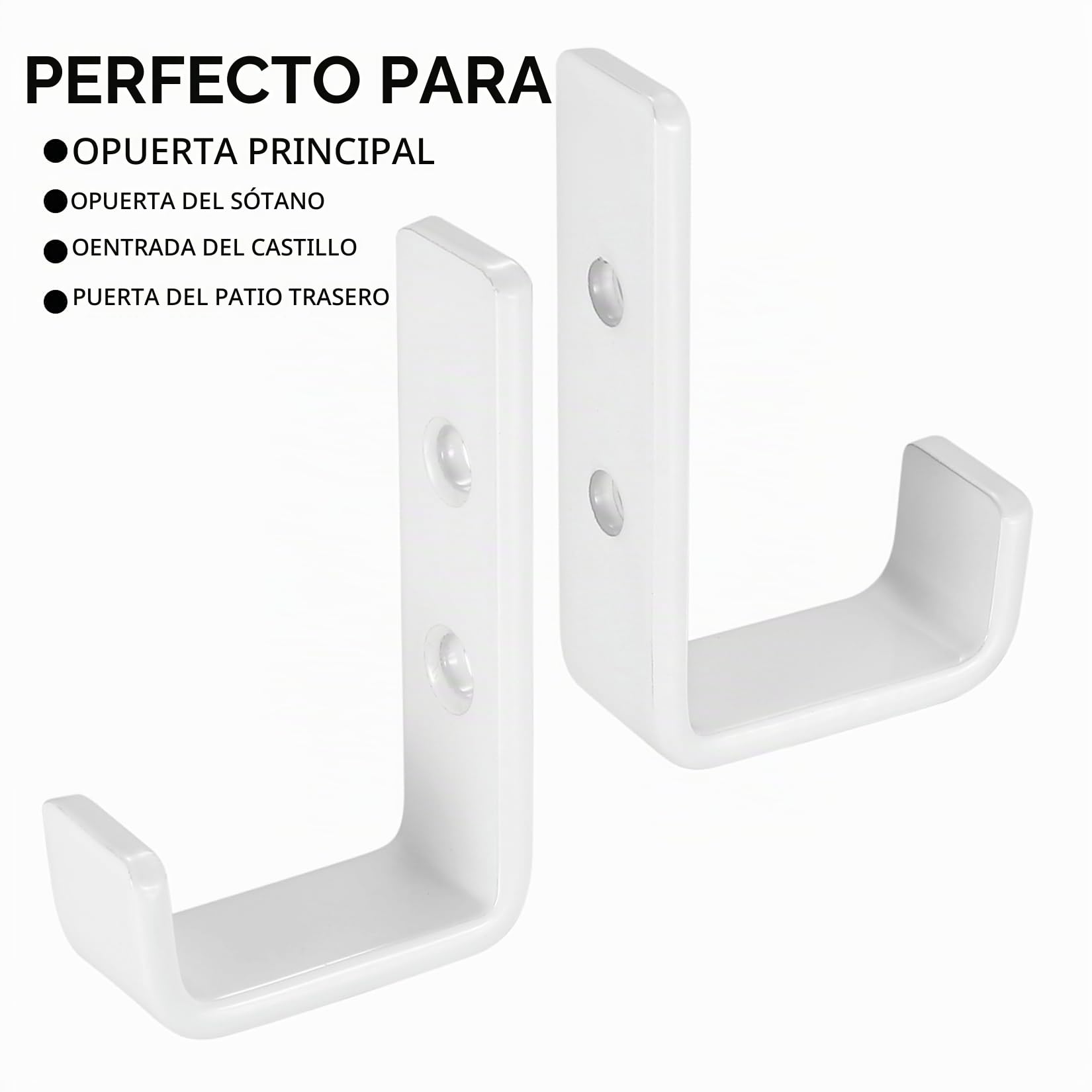 2 Pcs Ganchos para Colgar Bicicletas, Gancho Pared de Garaje, Gancho Bicicleta Pared, Soporte Ganchos en J Ganchos Pared de Garaje Garage para Colgadores Herramientas Eléctricas, Blanco