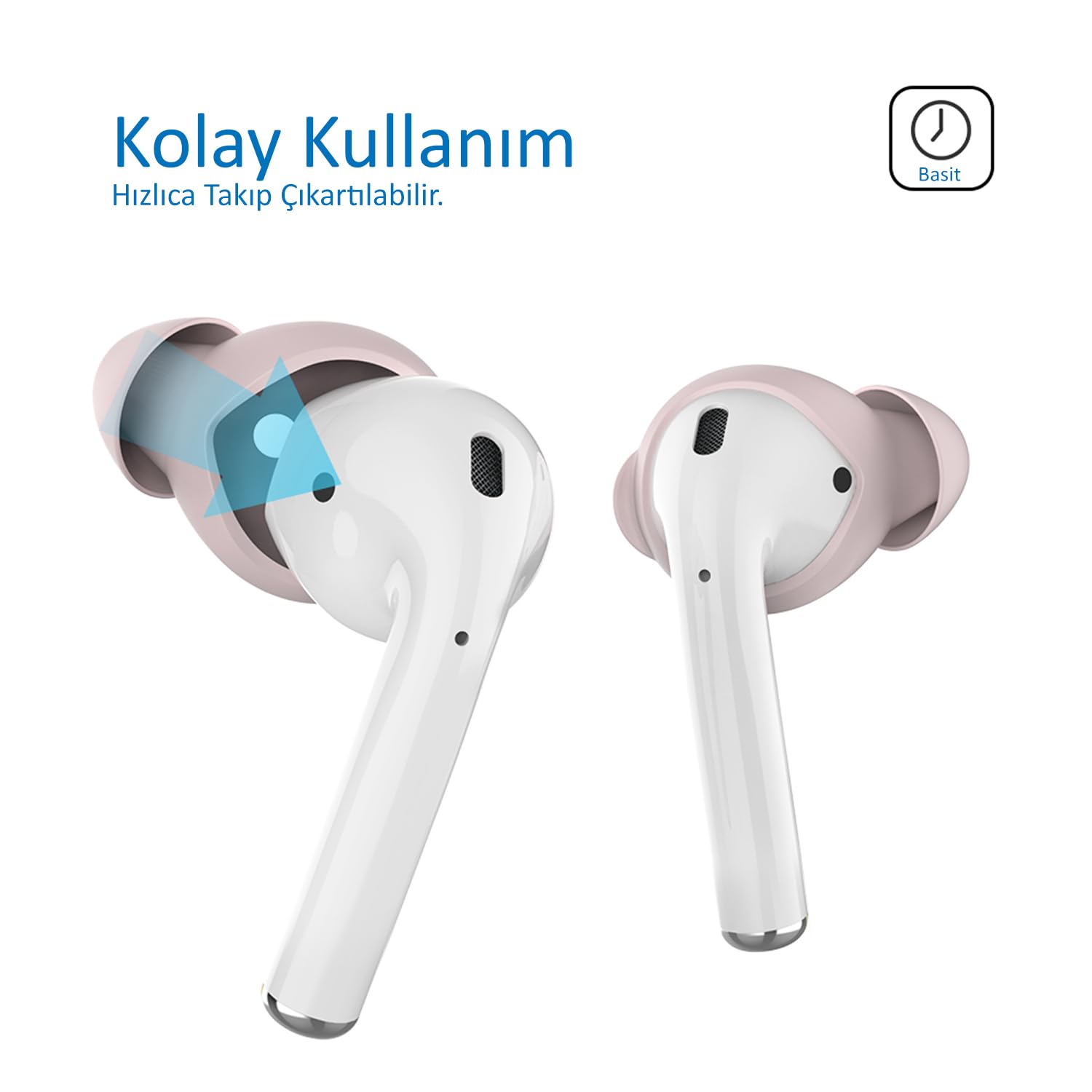 McStorey AirPods 1. & 2. Nesil Kulak İçi Kılıf – 3 Çift Small Silikon Uç – 0.5mm Ultra İnce, Kaymaz, Şarj Kutusuna Uyumlu, Konforlu & Hijyenik Kullanım Siyah