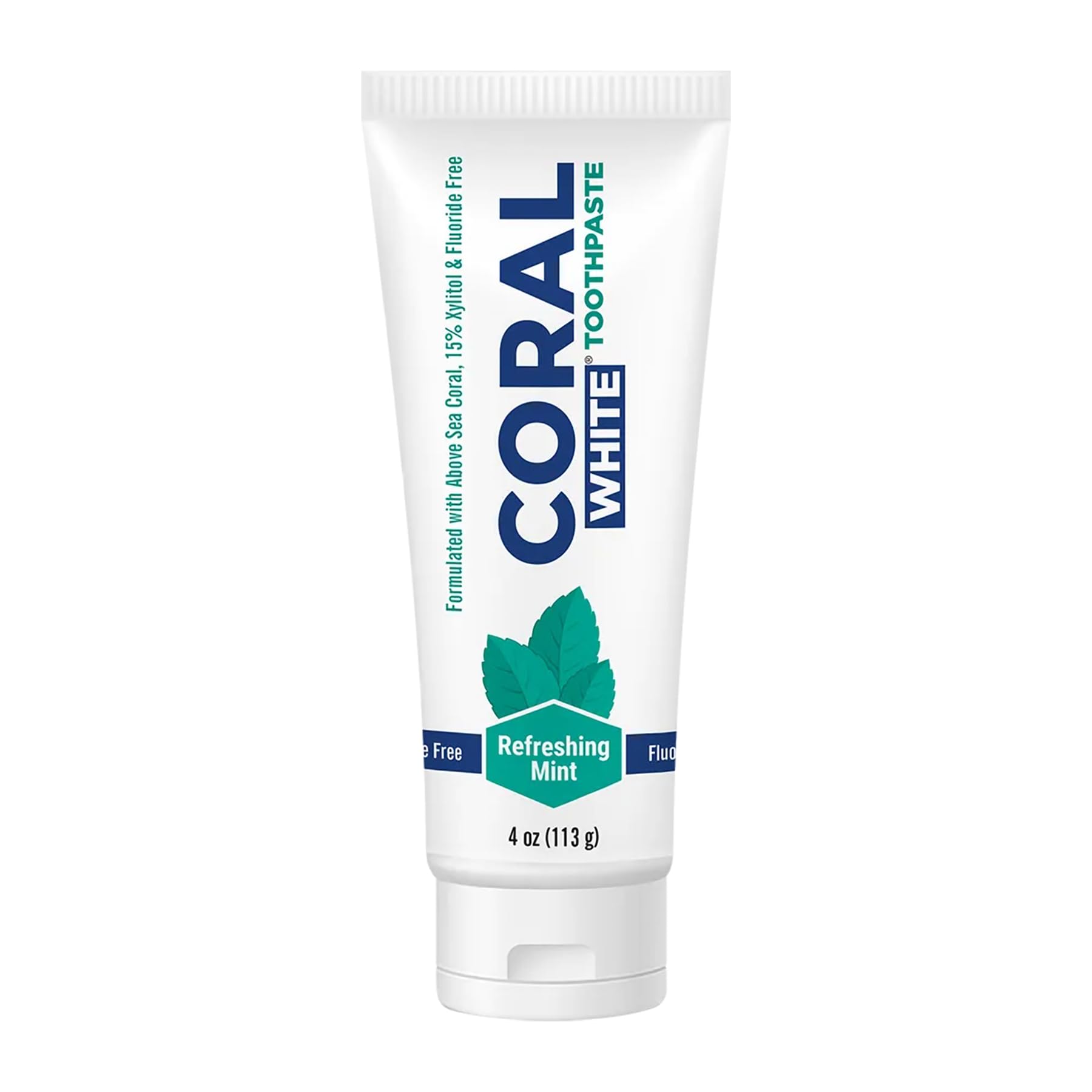 Coral White - Coral White Mint Toothpaste Natural Fluoride SLS Free Coral Calcium Remineralizing Toothpaste 4 Ounce