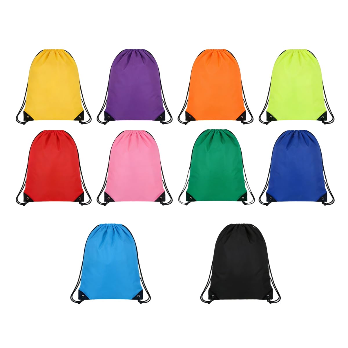 Stycypel 10 Pack drawstring bags backpack,draw string bag gym,waterproof drawstring bag for swim, gym, sports & travel,swimming beach storage organization - multicolor