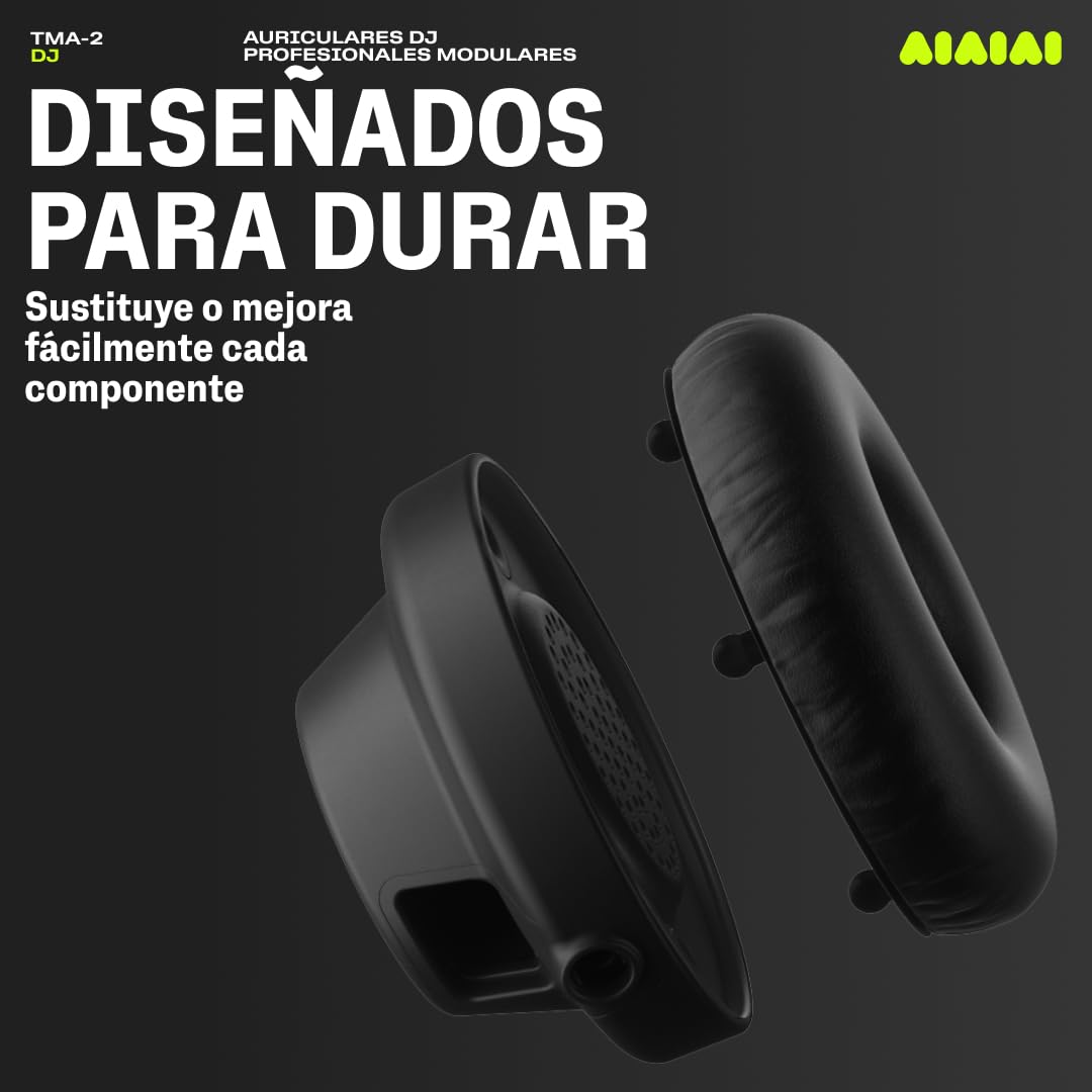 Aiaiai TMA-2 DJ - Auriculares DJ Profesionales on-Ear con Graves potentes, construcción Duradera y Almohadillas de Alto Aislamiento acústico, diseño Modular con Piezas fácilmente reemplazables