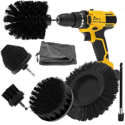 Sayutie 7 brosses perceuse nettoyage joints salle bain cuisine noir