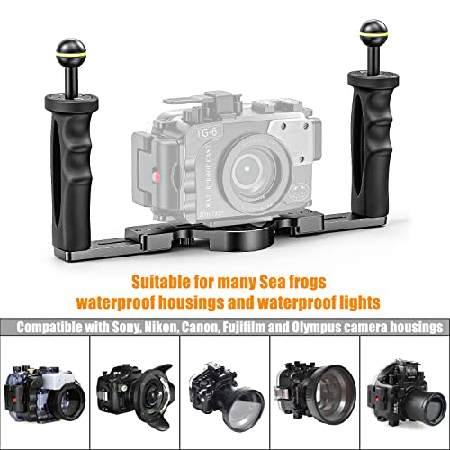 Image of Sea frogs Aluminum Alloy Dual Handheld Hand Grip Diving Handle Tray Bracket