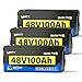 Wattcycle 48V 100Ah Lithium Battery for Golf Cart 3 Pack, 48V Golf Cart Batteriess 200A BMS with 15A Charger, LiFePO4 Battery 15000+ Deep Cycles, Built-in Bluetooth, LCD Monitor