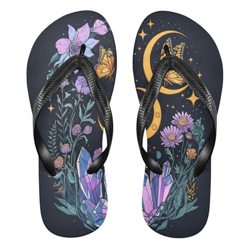 STAYTOP Moonlight and Butterfly Flip Flops Sandals of Men's & Women's,Sandals Beach Slippers Shower Slides