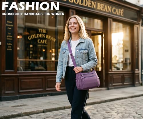 Image of Pealwel Casual Crossbody Bag with Anti Theft Pocket - Women Lightweight Water-Resistant Purse Bag