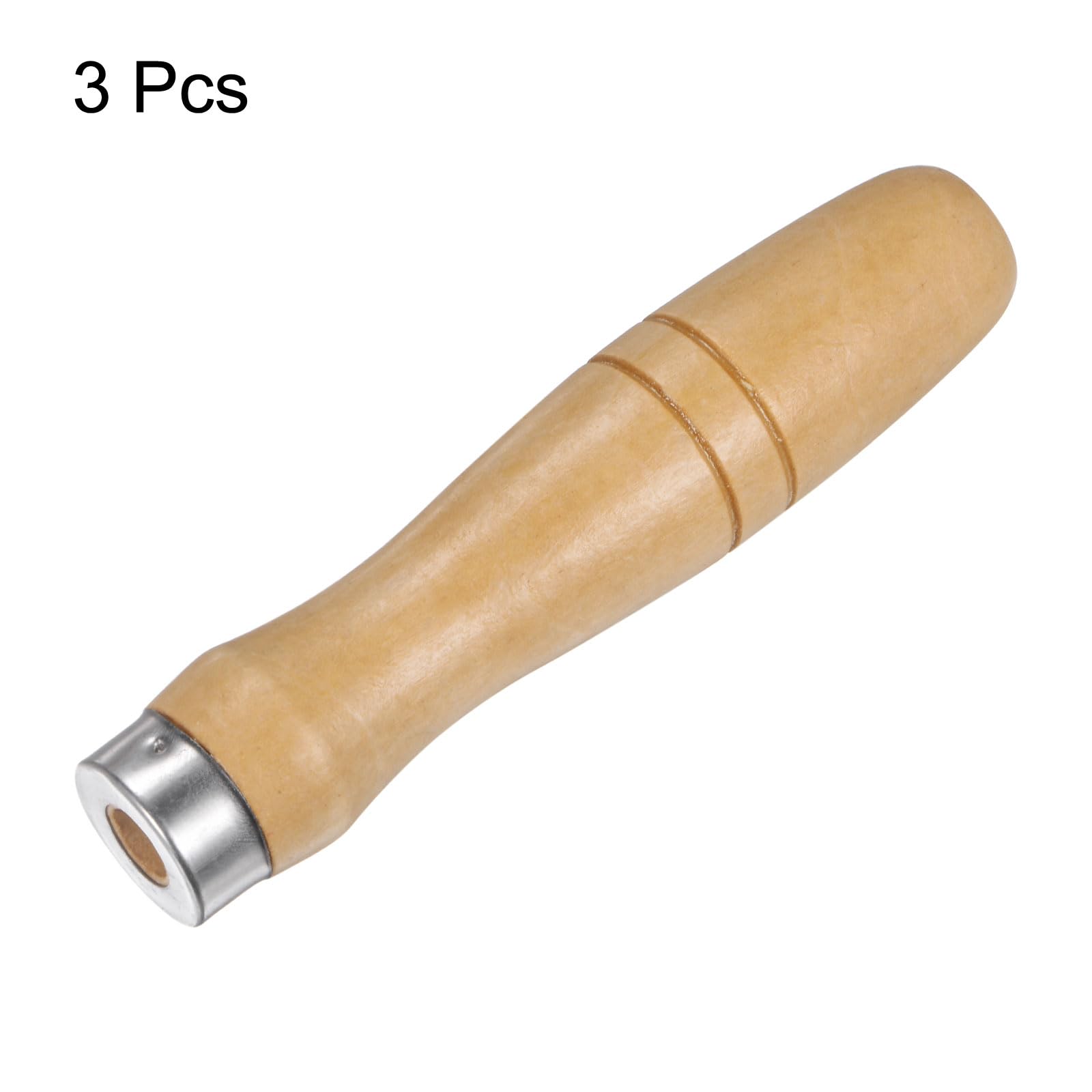QUARKZMAN Manico per Lime Legno da 3pz Manici Ergonomici Foro Rotondo da 4,72" 9,5 Mm Collare Metallo per Lime Metallo da 14 "-18"