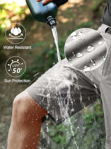 FREE SOLDIER Men's Cargo Hiking Shorts with Belt Lightweight Quick Dry Tactical Shorts with Pockets for Casual Work Golf4