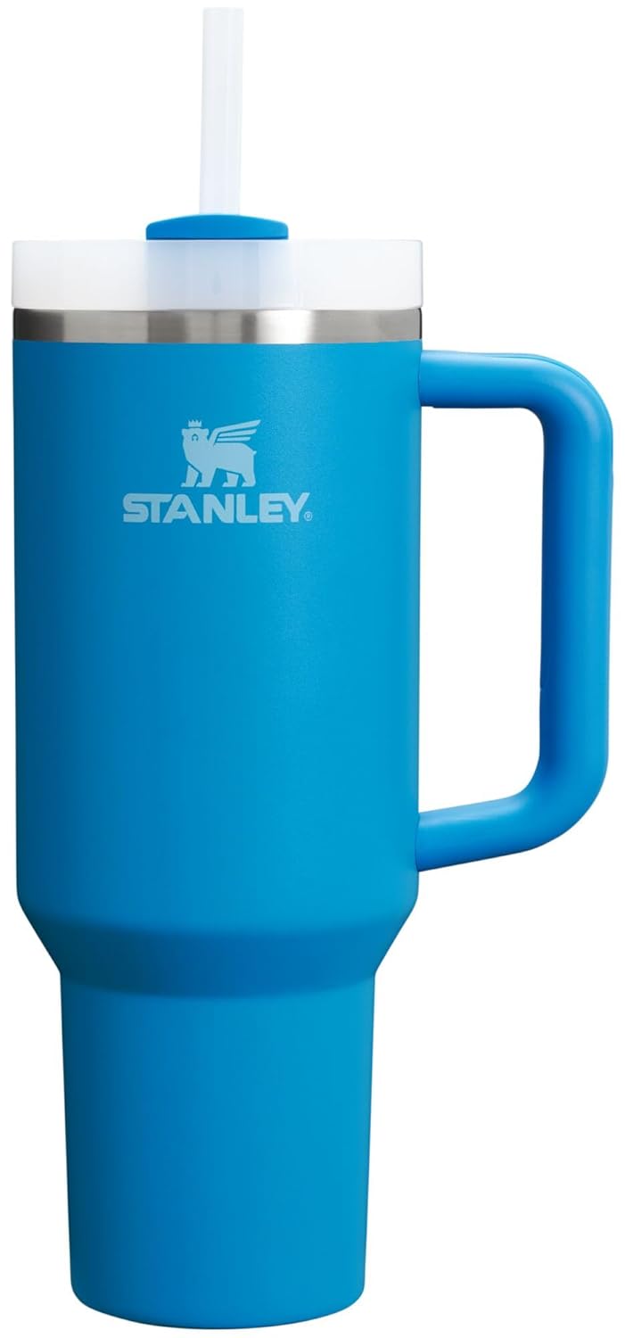 Stanley Quencher H2.0 Tumbler with Handle and Straw 40 oz | Flowstate 3-Position Lid | Cup Holder Compatible for Travel | Insulated Stainless Steel Cup | BPA-Free | Azure