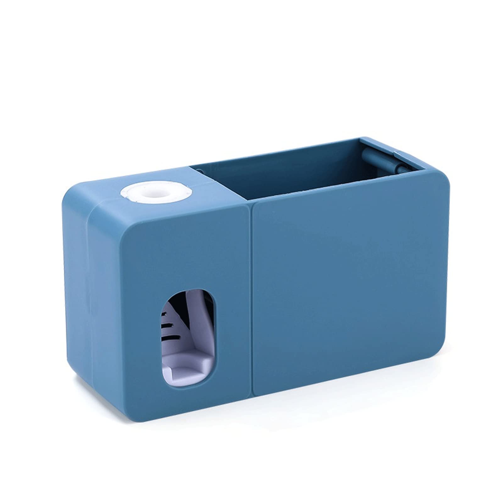 Dispensador automático de pasta de dientes de montaje en pared con exprimidor para baño, soporte creativo de pasta de dientes (azul)