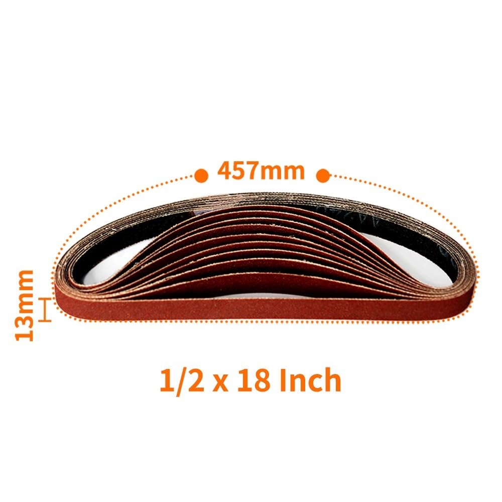 Paski ścierne, papier ścierny, 10 szt. 457x13 mm taśmy ścierne z tlenku glinu, 40-1000, różne gradacje, paski do szlifierki taśmowej pneumatycznej(10PCS 400 Grit)