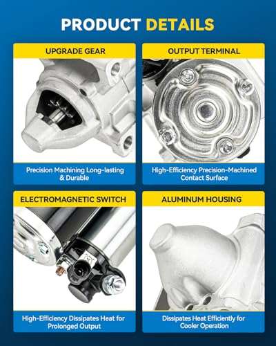 Image of PHILTOP 10910N New Starter 1.7KW Compatible with 2014-2021 Silverado 1500, 2014-2021 Sierra 1500, 2015-2020Yukon, 2015-2020 Yukon XL, 2015-2020 Escalade, 2018-2025 Express 2500, 2017-2020 Tahoe