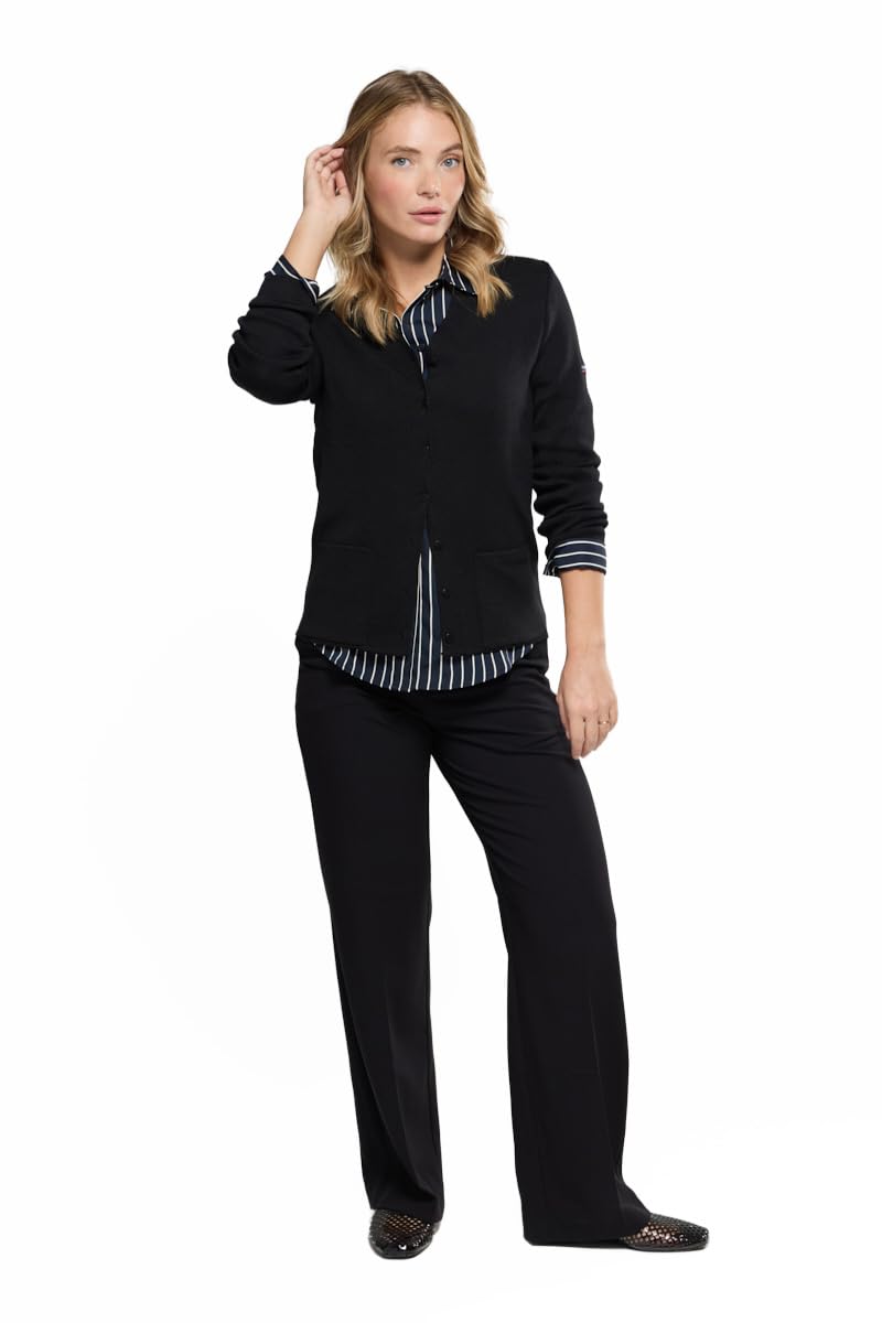 Armor Lux V-Neck Cardigan - Wool and Acrylic, Black, S