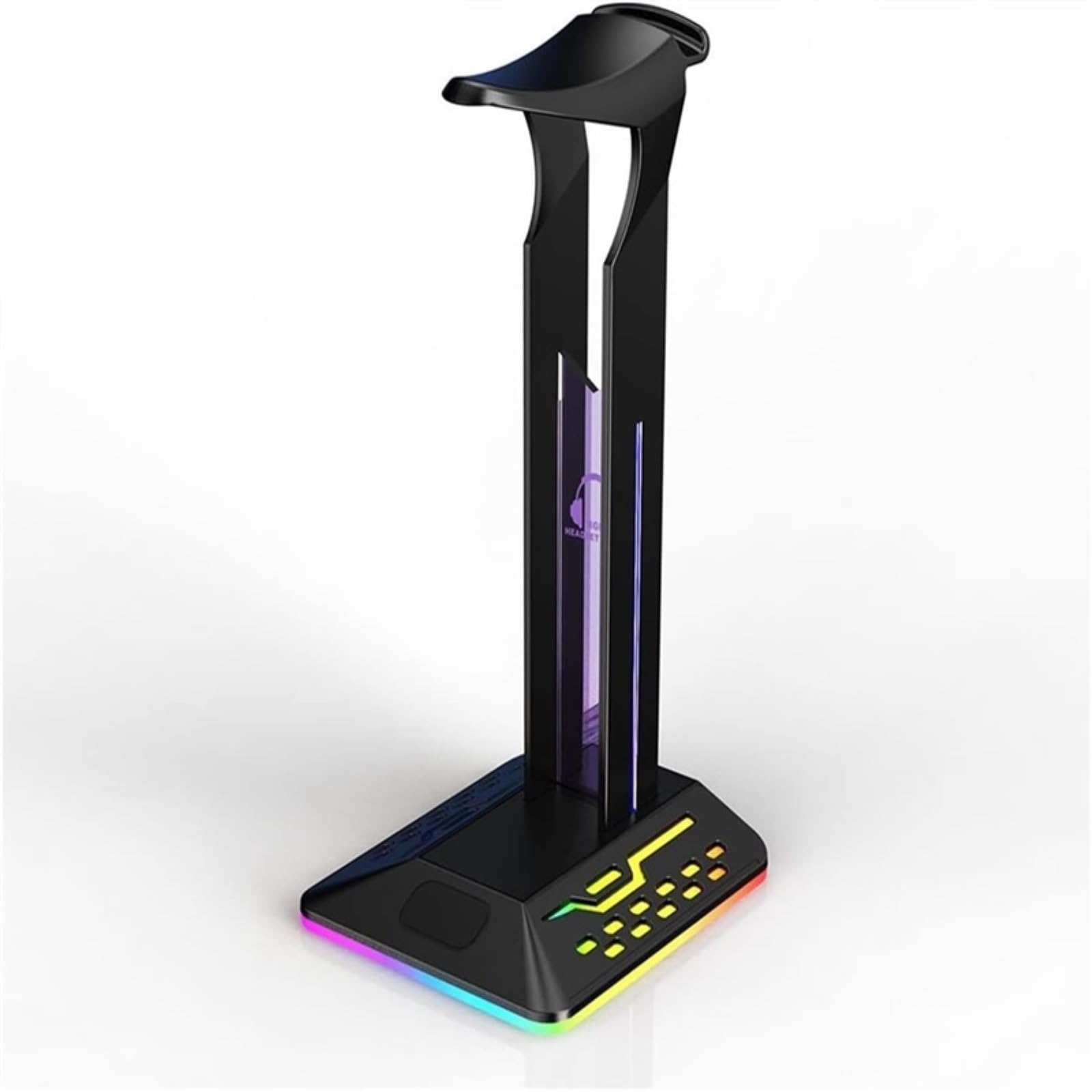 Soporte for Auriculares RGB for Juegos con 2 Puertos de Carga USB y 7 Modos iluminación(C)