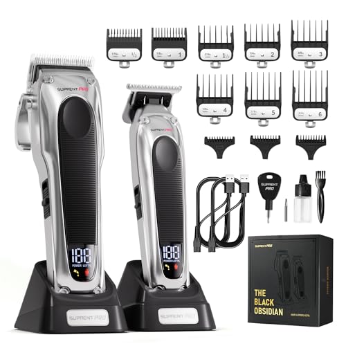 SUPRENT PRO Professional Hair Clippers for Men, High Torque Brushless Motor & DLC Coated Detachable Blade