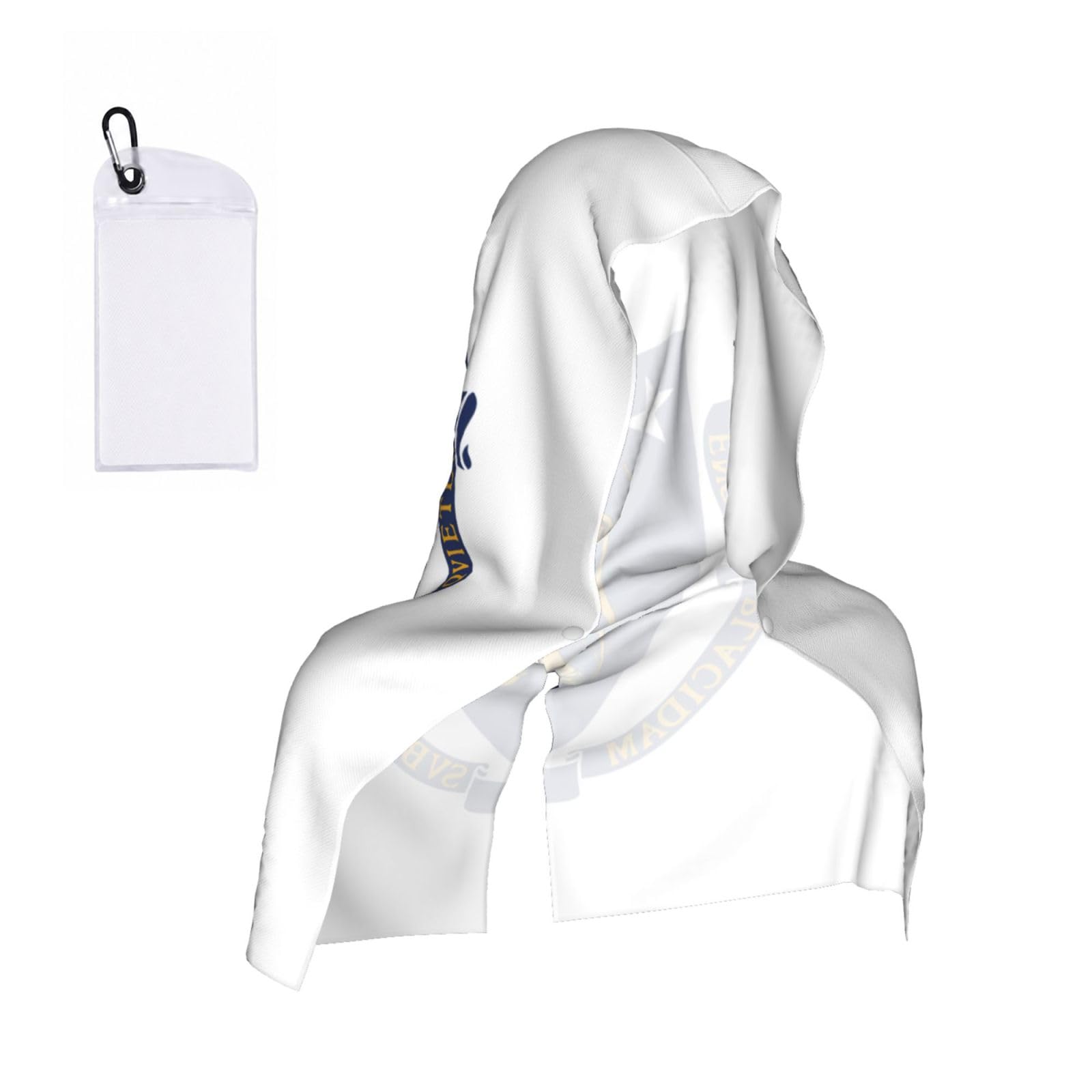 DUWAA Massachusetts State Flag Print Cooling Hooded Sports Towel, 30×60cm Quick Drying Summer Cool Head Wrap For Neck And Face