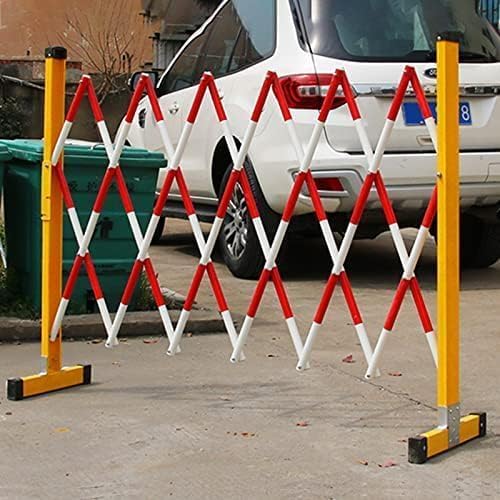 Barrière de circulation lourde extensible en acier robuste avec roulettes et pieds stables