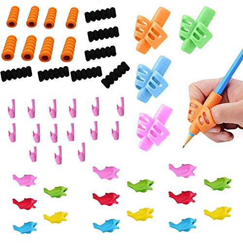Pencil Grips 50 Pack Writing Training Multicolored Pack Writing for Kids Pencil Grippers Ergonomic & Handwriting