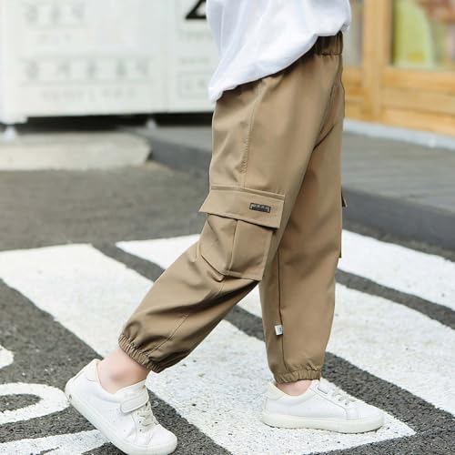 Boys Summer Casual Cargo Pants Lightweight Comfortable Outdoor Play Travel Basic Long Pants for Toddler Kids2