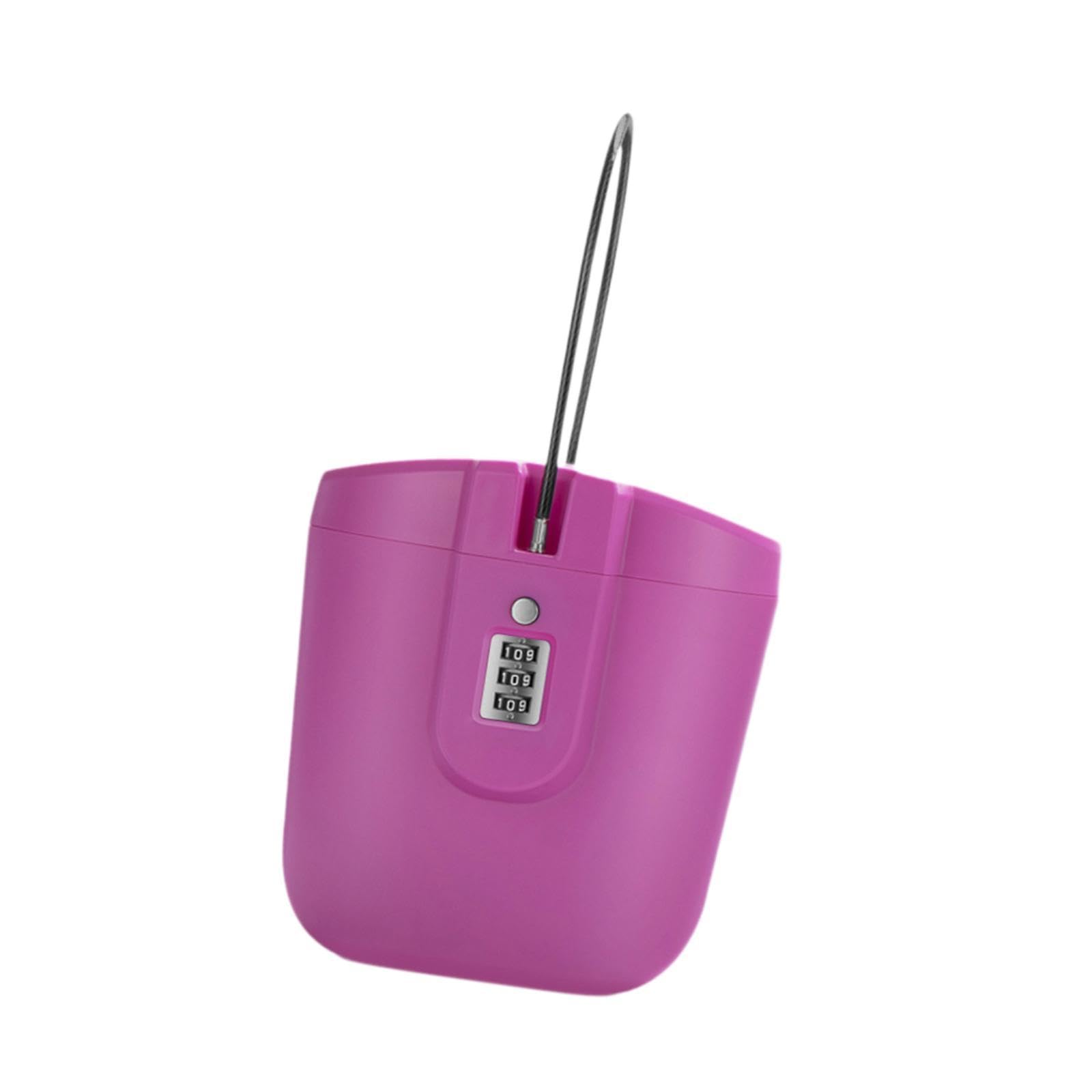 LR Decor E-Shop Portable Safe Lock Box with Steel Wire Storage Box for Office Outdoor Travel Rose red-picture-18
