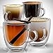 Glass Espresso Coffee Cup. Double Walled Glass Espresso Cup By Anchor & Mill(pack of 4 )