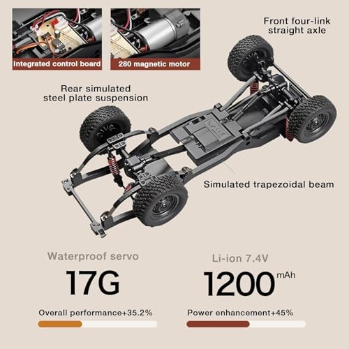 Image of Samtop 1 /12 Scale RC Crawler, MN-82S Remote Control Car, 2.4GHz 4WD Off Road Rock Crawler Vehicle with Lights, DIY Land Cruiser Pickup Truck Toy for Adults (White) (MN82S)