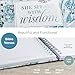 Christian Art Gifts Journal w/Scripture She Speaks with Wisdom Proverbs 31:26 Bible Verse Blue Floral 192 Ruled Pages, Large Hardcover Notebook, Wire Bound