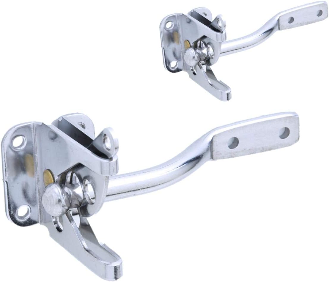 QCAA Self-Locking Gate Latch, 2-1/8", Steel, Black, 12 Pack per Box, Made in Taiwan