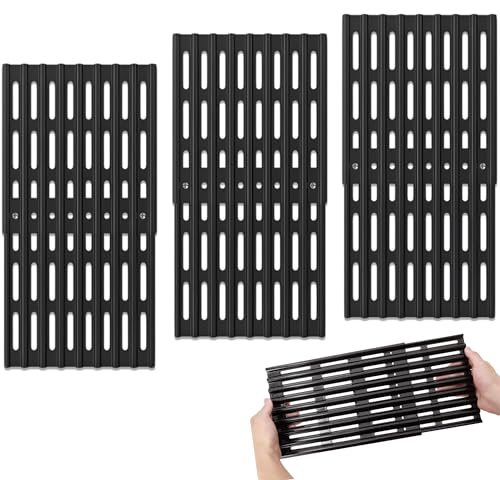 Juego de 3 rejillas de cocción ajustables – 20 cm de ancho, rejilla universal de repuesto para parrillas de barbacoa, parrillas universales para parrillas de gas, se extiende de 31 cm a 48 cm de