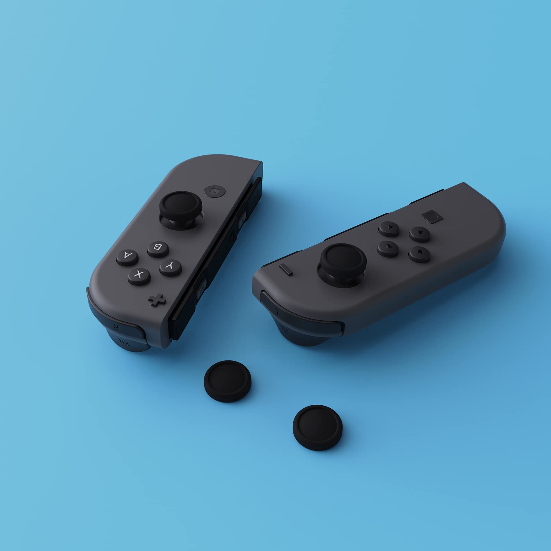 PlayVital Capuchon pour Switch Accessoires Protection Joystick,Joycon Cover de Stick pour Nintendo Switch OLED/Lite Thumb Grip Caps Prises de Pouce-Noir