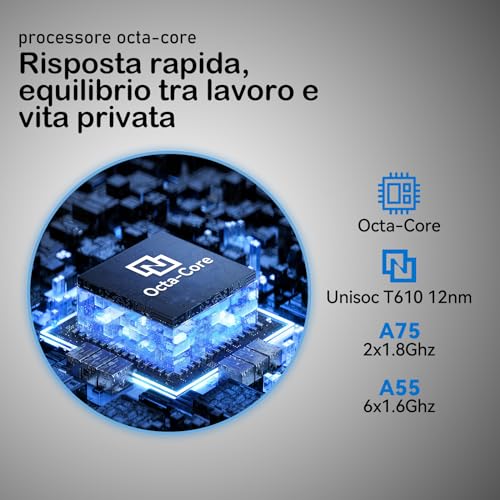 KADYBE 2025 Ultima versione Android tablet 10 pollici, 8 RAM+128GB(TF 1TB), Octa core, 5G WLAN, 8+13 MP,1080 LCD,GPS,1,8 GHz, 7000 mAh, tablet PC con tastiera e mouse,Type C-(Gray)