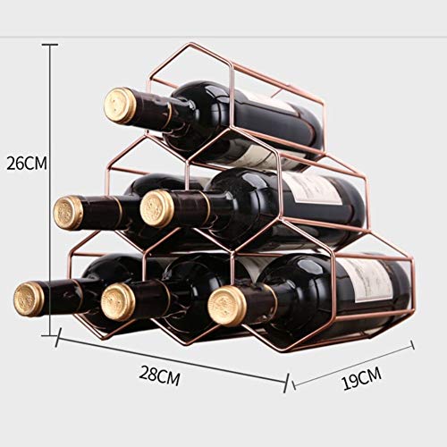 Soporte de botella de vino elegante de metal 6 botellas miniatura 5
