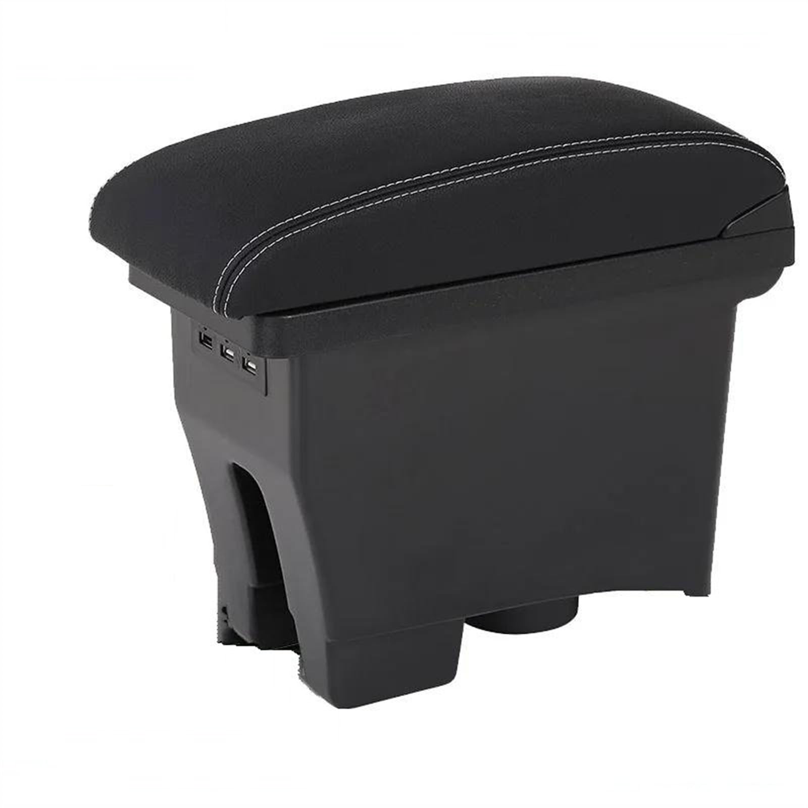 NMJLQW Storage Rack Car Armrest Box Center Storage Box Car Accessories Retrofit 2012-2018 For POLO Mk5 6R Vento(3 Black Corium)