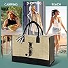 VLYX Personalisierte Canvas-Tragetasche mit Initialen, Strandtasche, Geschenktasche, geeignet für Geburtstag, Hochzeit, Strand, Urlaub, tolle Geburtstagsgeschenke für Frauen, Mütter- J #5