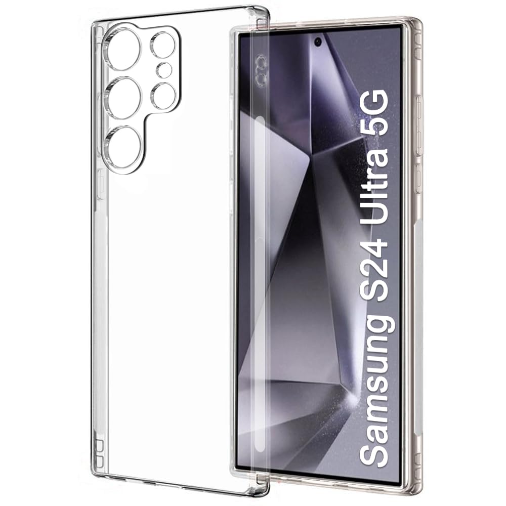 TheGiftKart Back Cover Soft Case for Samsung Galaxy S24 Ultra 5G | Best Camera Protection | Inbuilt Dust Plugs & Anti-Slip Grip | Ultra Slim Back Cover for Samsung S24 Ultra (Silicone, Transparent) (B0CR7GJVLM) Amazon Price History, Amazon Price Tracker