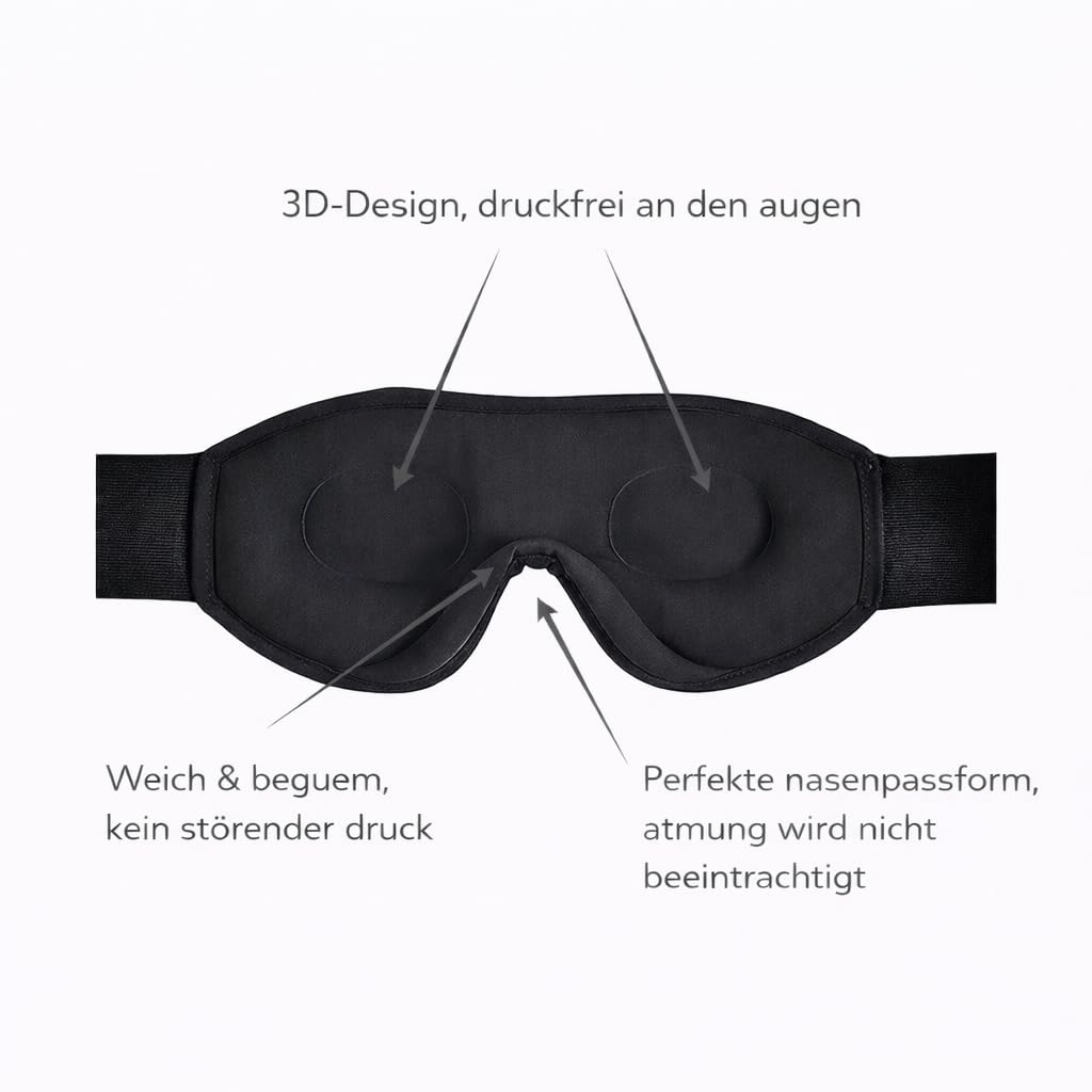 Protección auditiva para dormir+máscara 3D para dormir,Orejeras insonorizadas con cancelación de ruido+máscara para los ojos,Mejoran el sueño, auriculares con protección de ruido ajustable