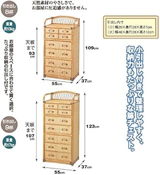 Amazon｜《ラタン（籐）》 チェスト 8杯タイプ｜チェスト