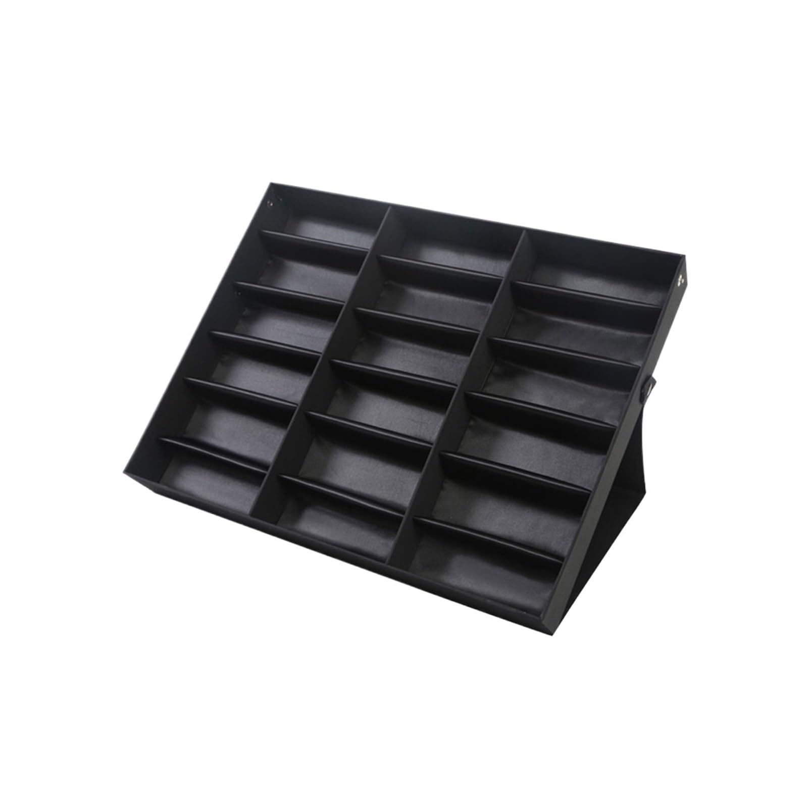 Bandeja expositora para gafas, Caja expositora de gafas 18 rejillas multicolor(Black)