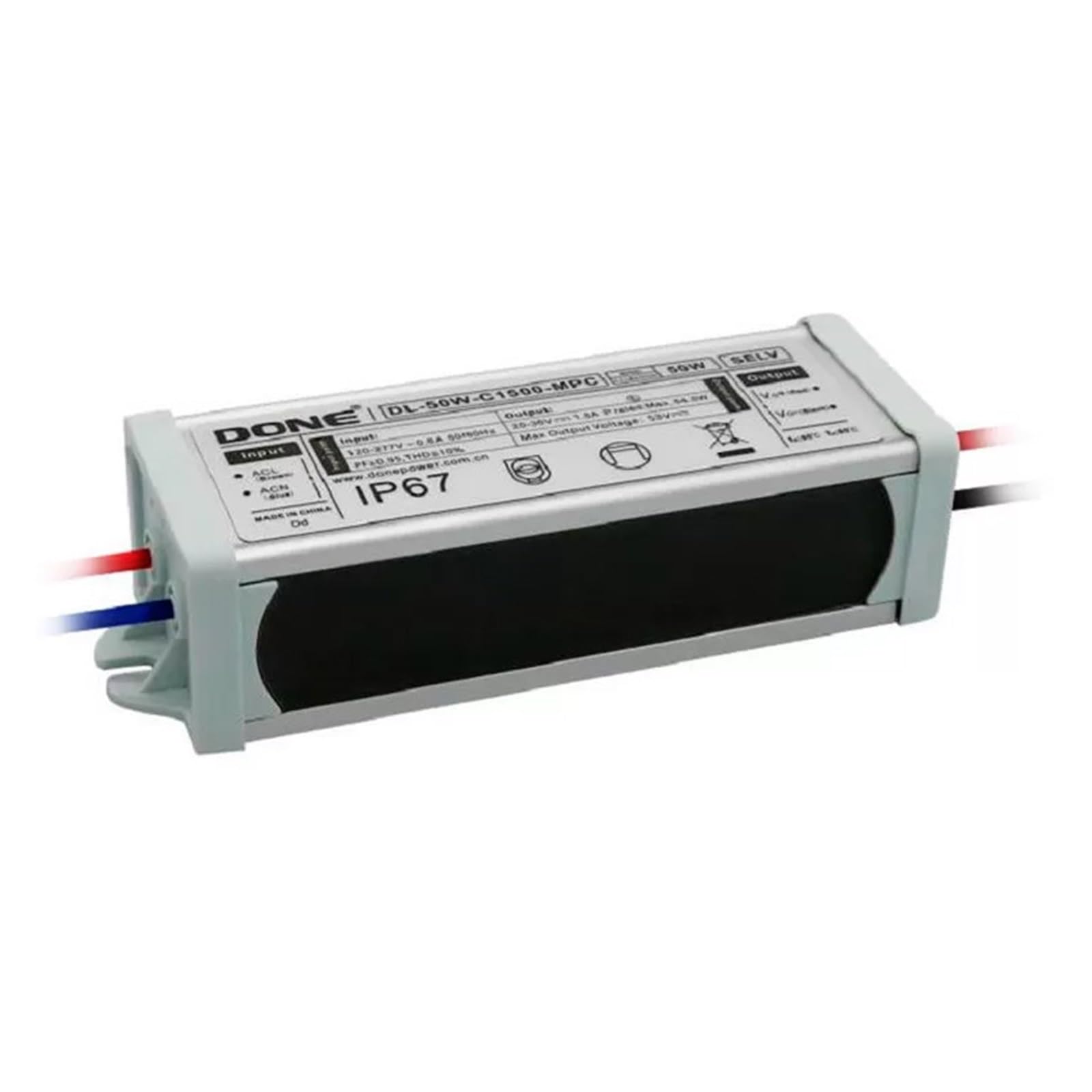Controlador de LED De calle impermeable IP67 for exteriores, aislamiento, corriente constante, amplio voltaje y fuente de alimentación.(DL-20W-C300-MPC)