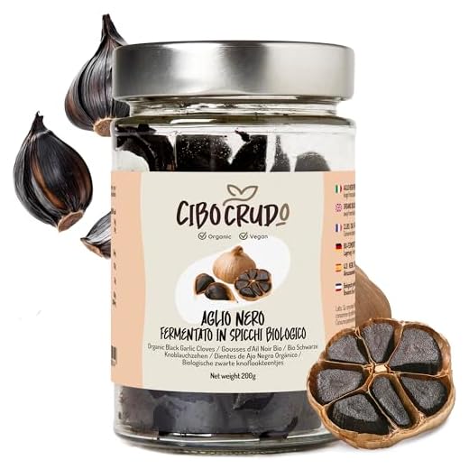 Aglio Nero Fermentato Biologico in Spicchi - Qualità Premium - 200g. Aglio Fresco Ricco di Sali Minerali. Energizzante ed Antiossidante.