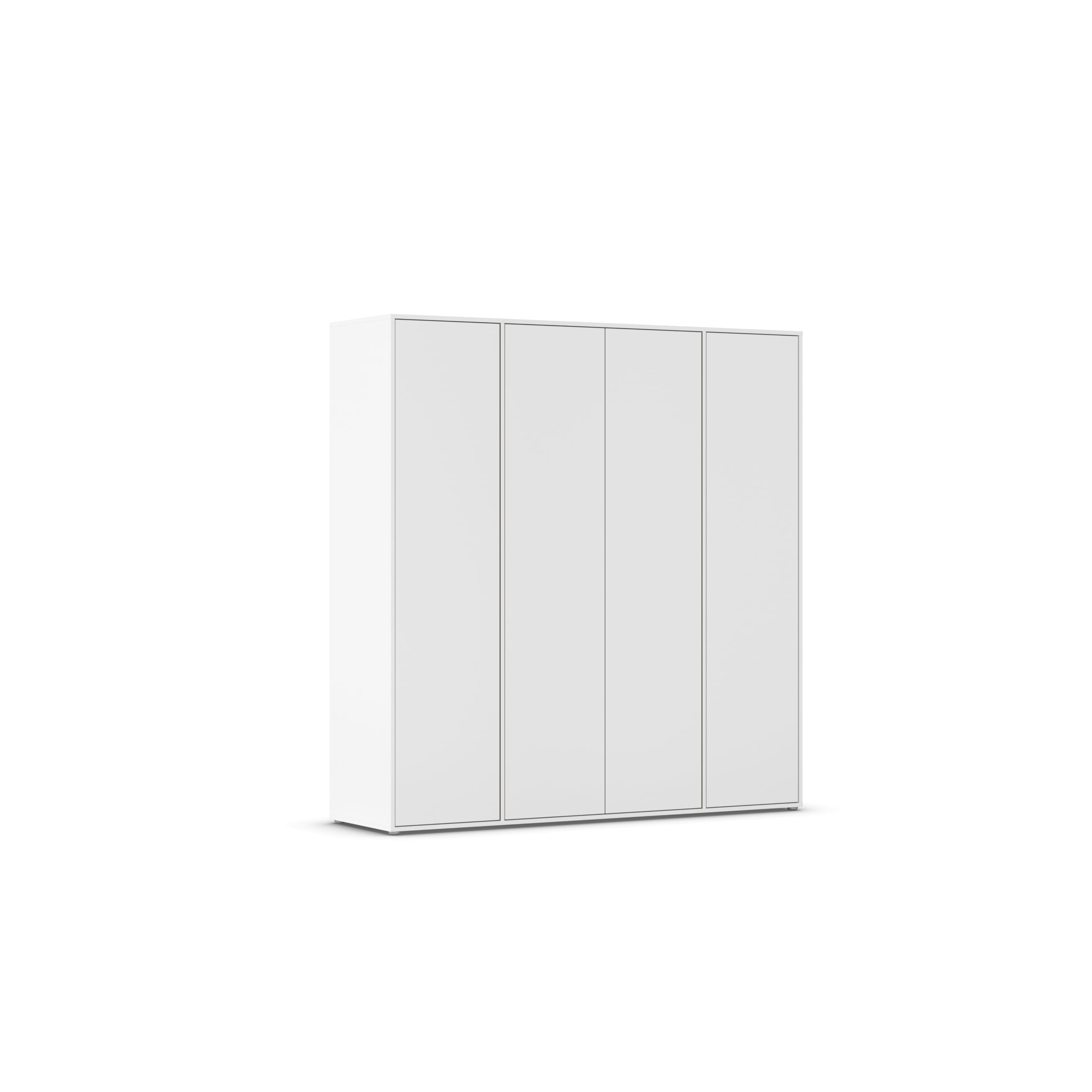 Rauch Möbel Nabila Kleiderschrank für Schlafzimmer, Kinderzimmer, Jugendzimmer, Flur, 4-türig, Push-to-Open, mit Zubehör Classic, Farbe Weiß, Breite 187 cm